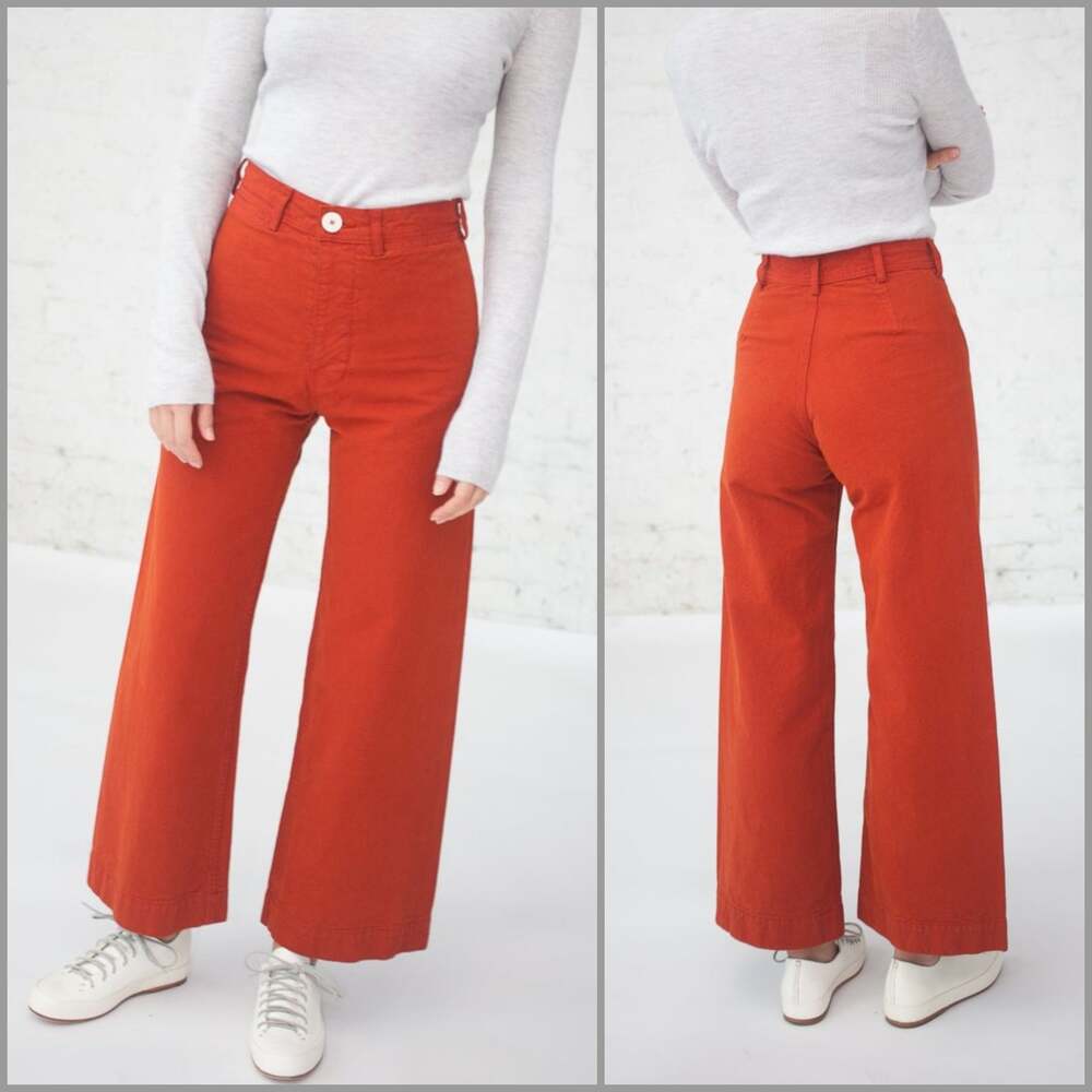 Jesse Kamm Sailor Pant Iron Oxide size small Cotton Canvas